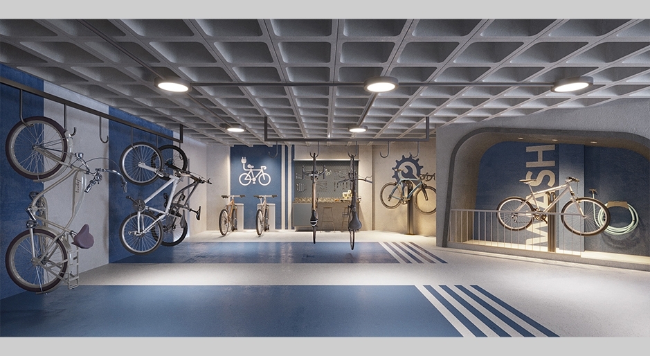 Perspectiva ilustrada da Bike Station