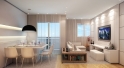 Residencial Horto - Perspectiva ilustrada do Apartamento de 58,25 m², Opção com Living Ampliado