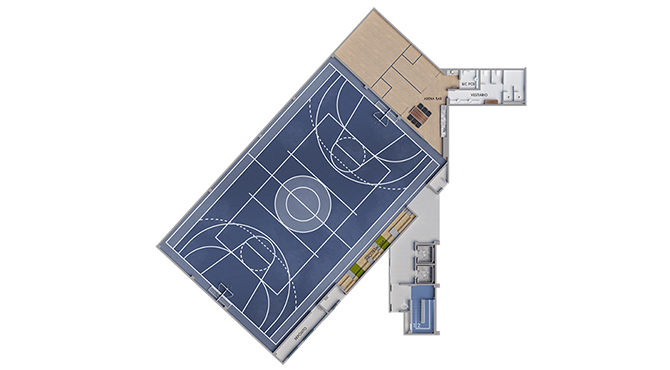 Implantação ilustrada do piso G2