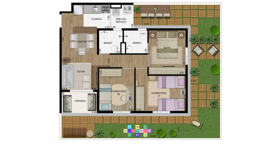Residencial Horto -  Apartamento Garden 101,69 m² - 3 Dormitórios